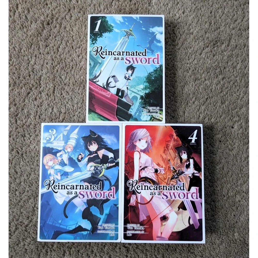 Reincarnated as a Sword Vol 1 3 4 Light Novel Yuu Tanaka English Seven Seas‎